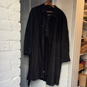 Lands' End Men's Black Trench Coat